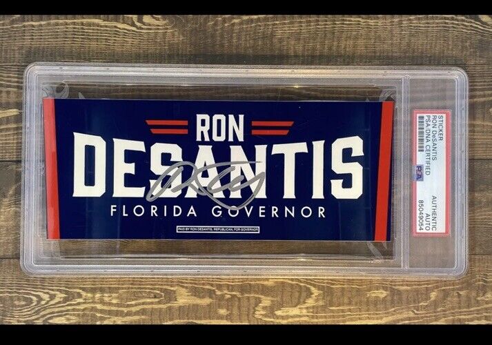 Ron DeSantis Signed Governor Bumper Sticker PSA/DNA Encapsulated AUTO