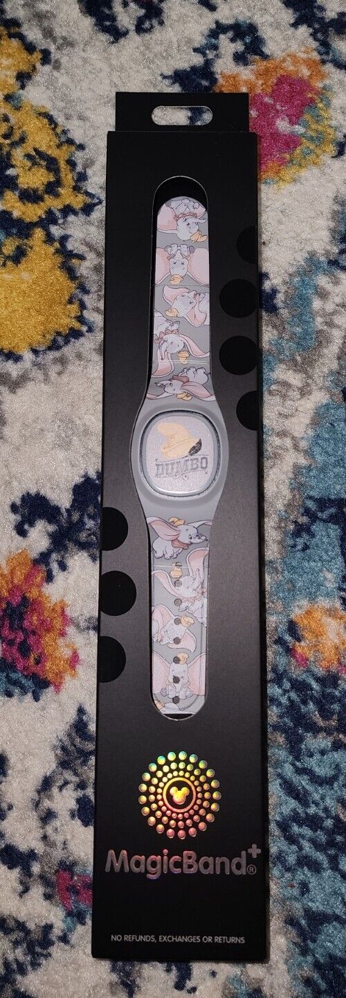 NEW Disney Parks 2023 Magic Band Plus Dumbo The Flying Elephant Feather All Over