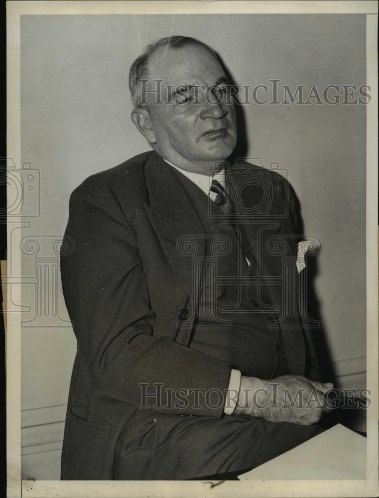 1935 Press Photo J.J. Pelley at Senate Interstate Commerce Committee probe