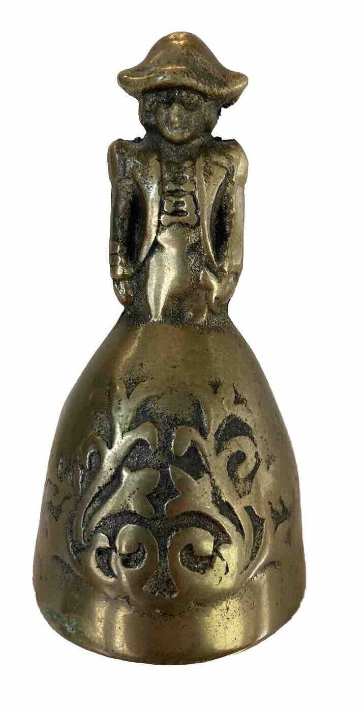 Vintage Napoleon Bonaparte Brass Figural Statue Hand Table Bell