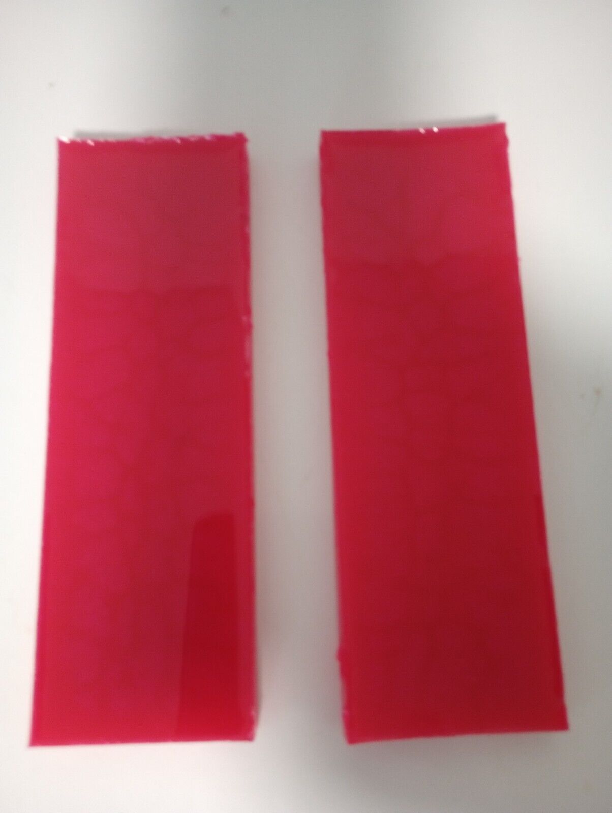 Bright Red Knife Scales 2X6X3/8th +-