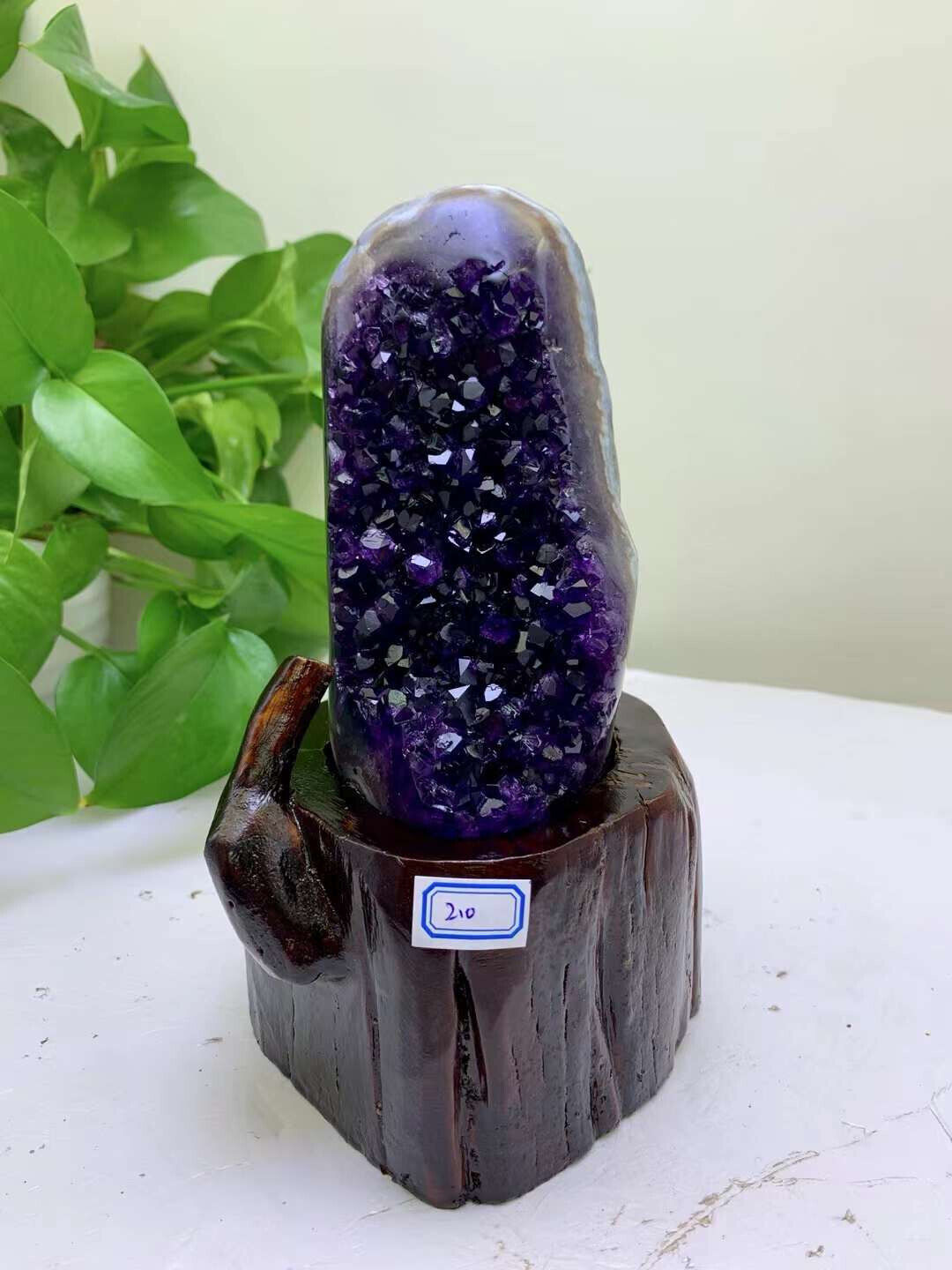 2000g natural amethyst geode quartz crystal cluster healing gift decor+stand