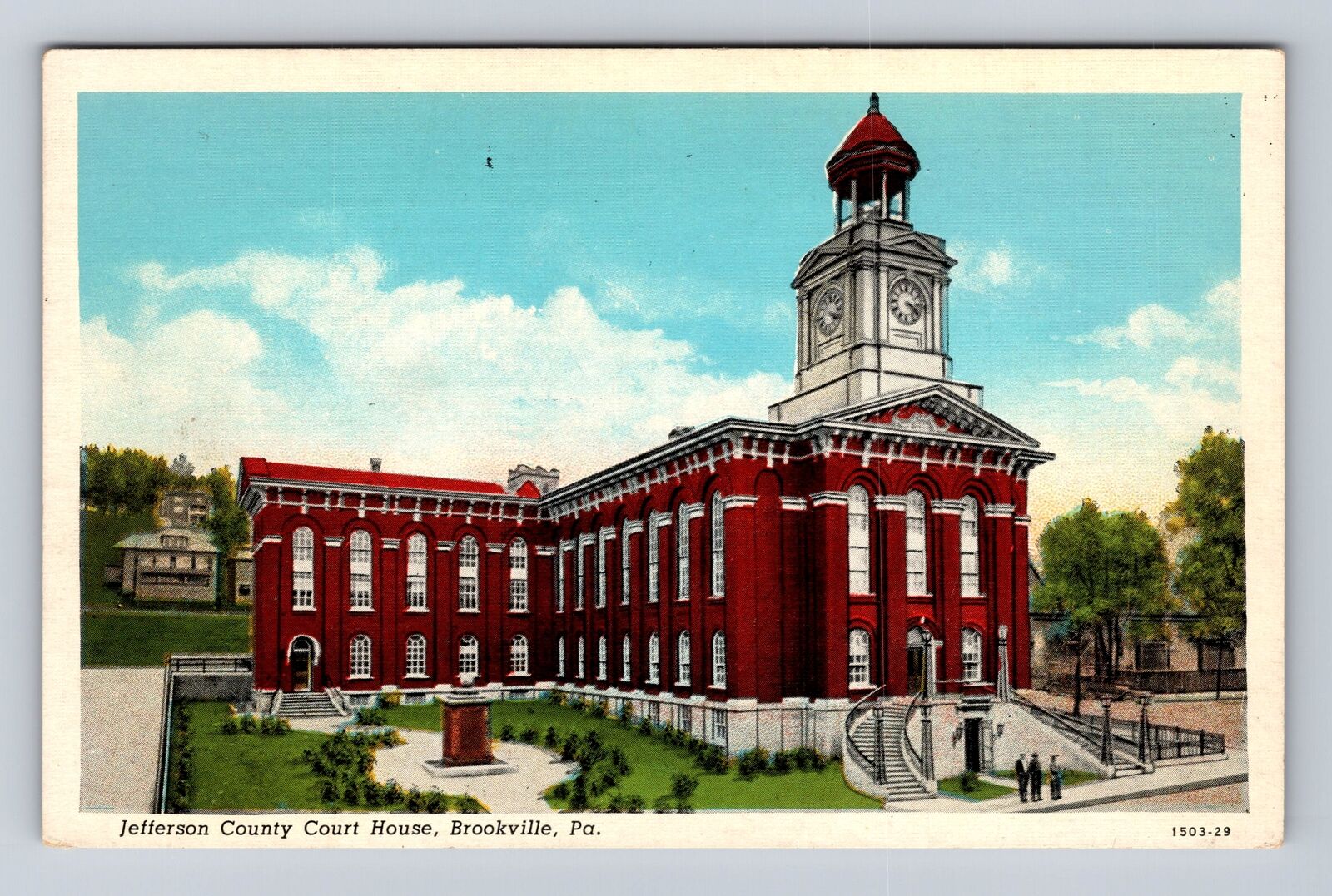 Brookville PA-Pennsylvania, Jefferson County Courthouse Antique Vintage Postcard