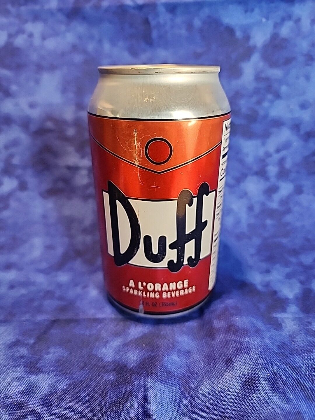 New The Simpsons DUFF Energy Drink 12 OUNCE Orange Can Novelty Can