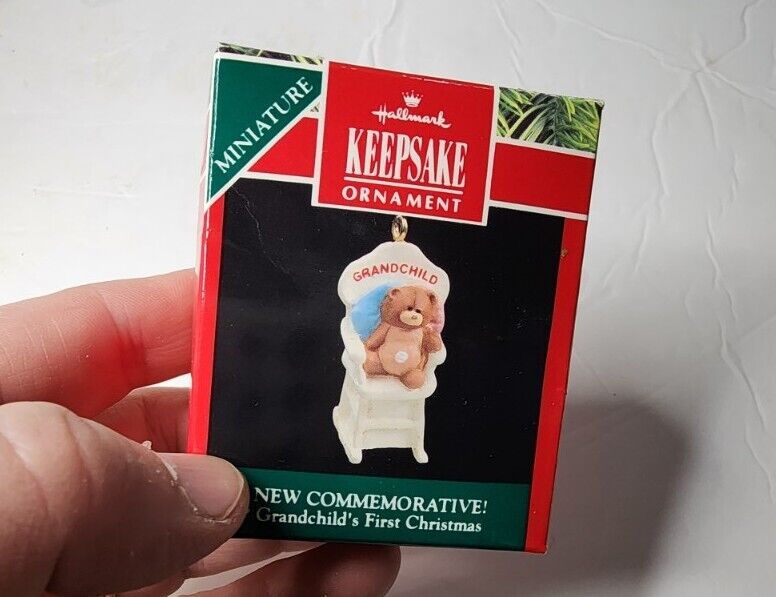 Hallmark vintage Keepsake ornaments 1990s miniature grandchilds first Christmas