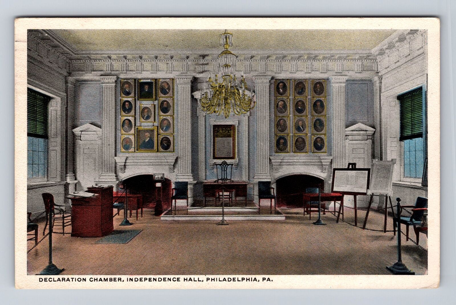 Philadelphia PA-Pennsylvania, Declaration Chamber, Vintage c1915 Postcard