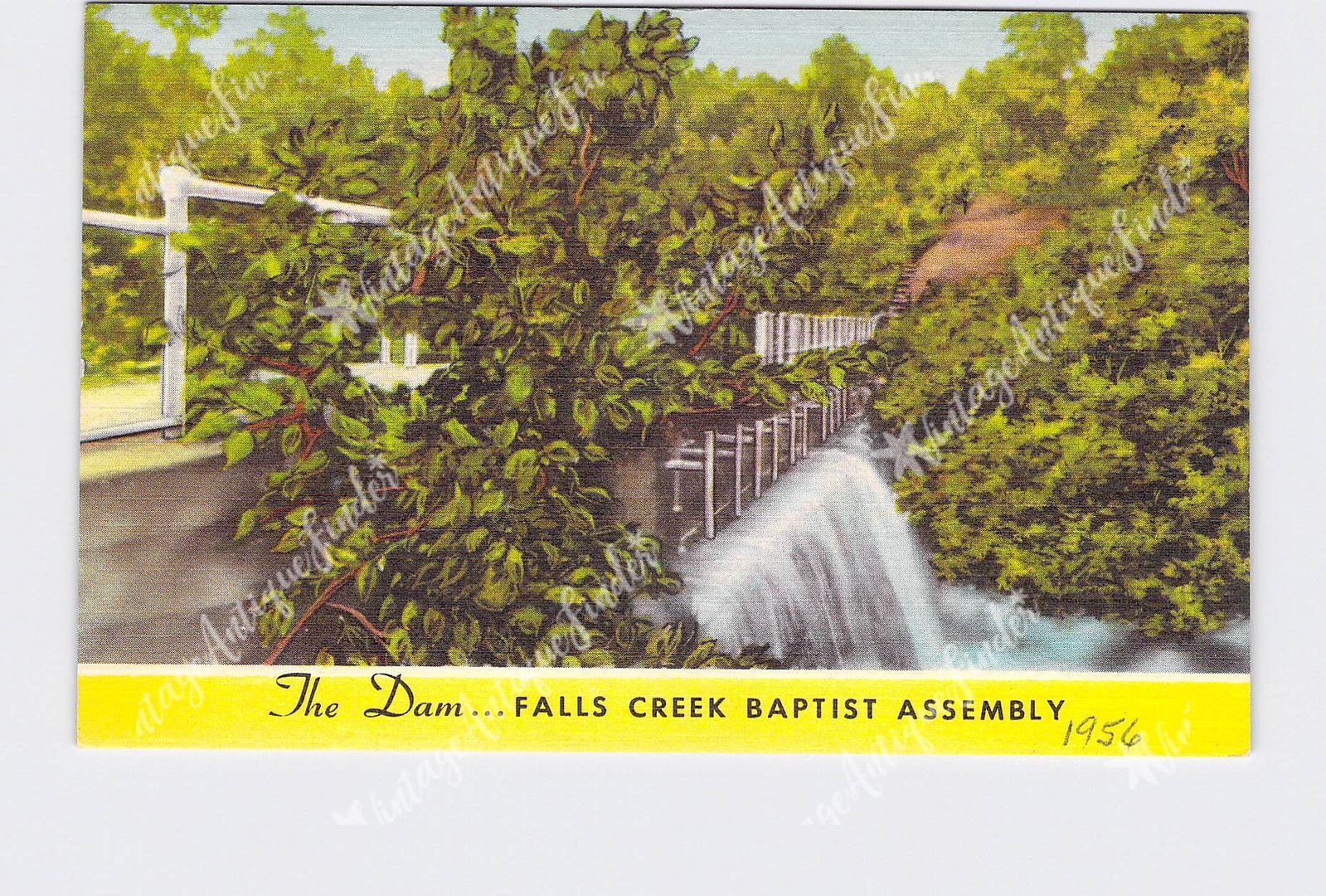 PPC Postcard OK Oklahoma Davis Falls Creek Baptist Assembly The Dam Scenic View