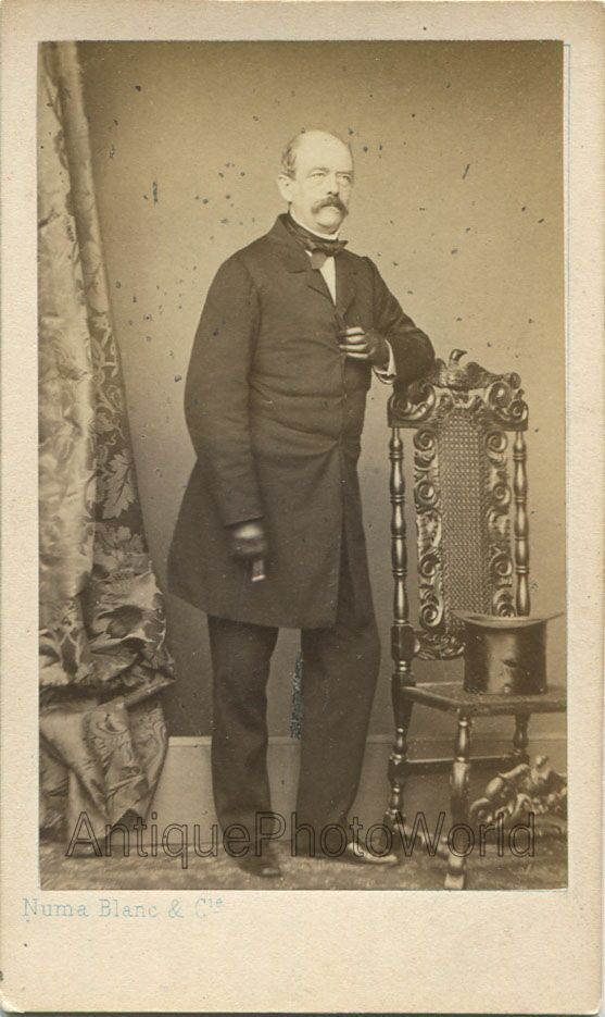 Otto von Bismarck German politician w cylinder hat antique CDV photo by Numa