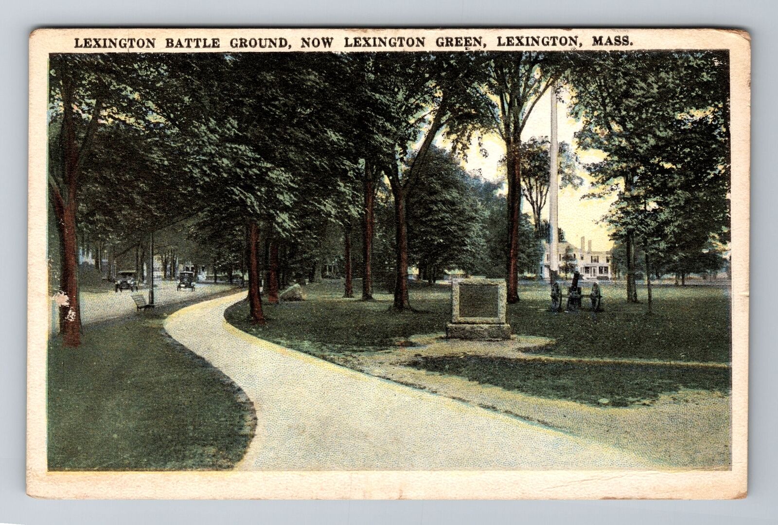 Lexington MA-Massachusetts, Lexington Battle Ground, Green, Vintage Postcard