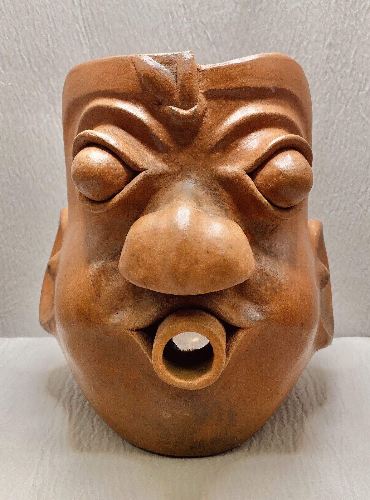 Sasak Pottery Earthenware Burnished Clay Hand Molded Face