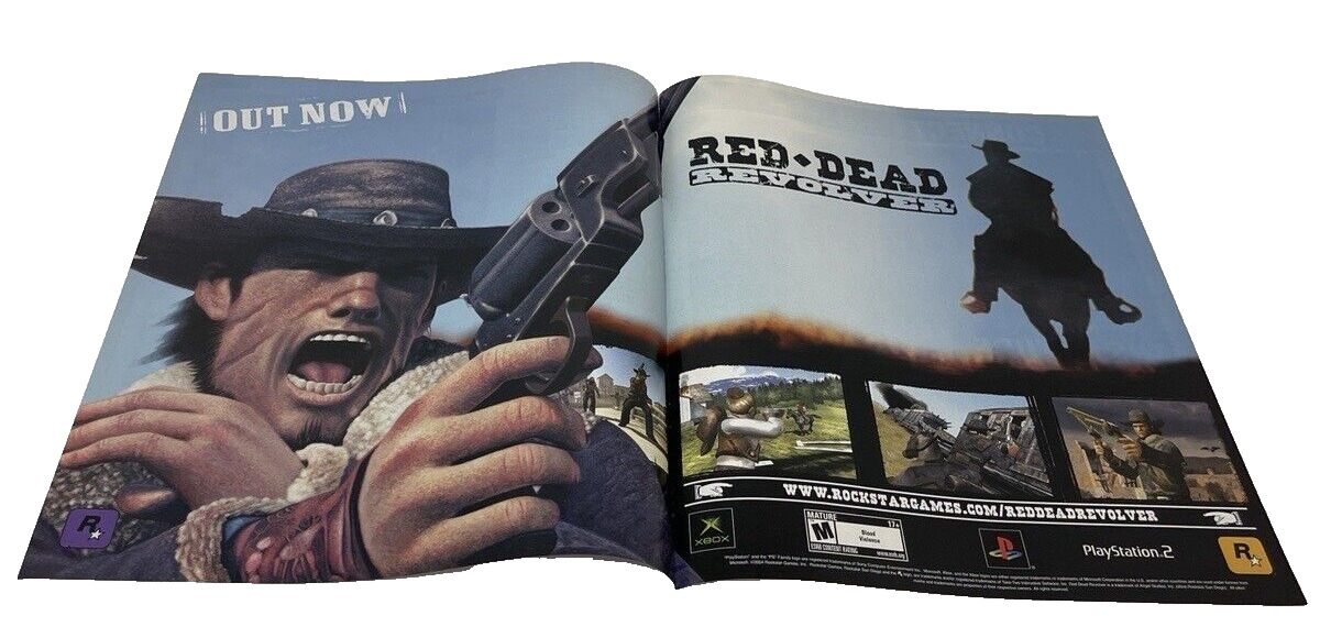 Red Dead Revolver Advertisement Original Print Ad / Poster Game Gift Art 2 Page