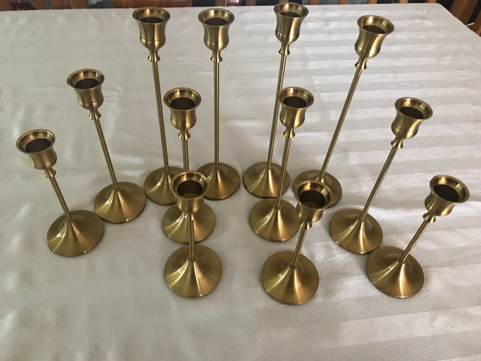 decorative candle stick holders, high quality gold mettle , set of 12 