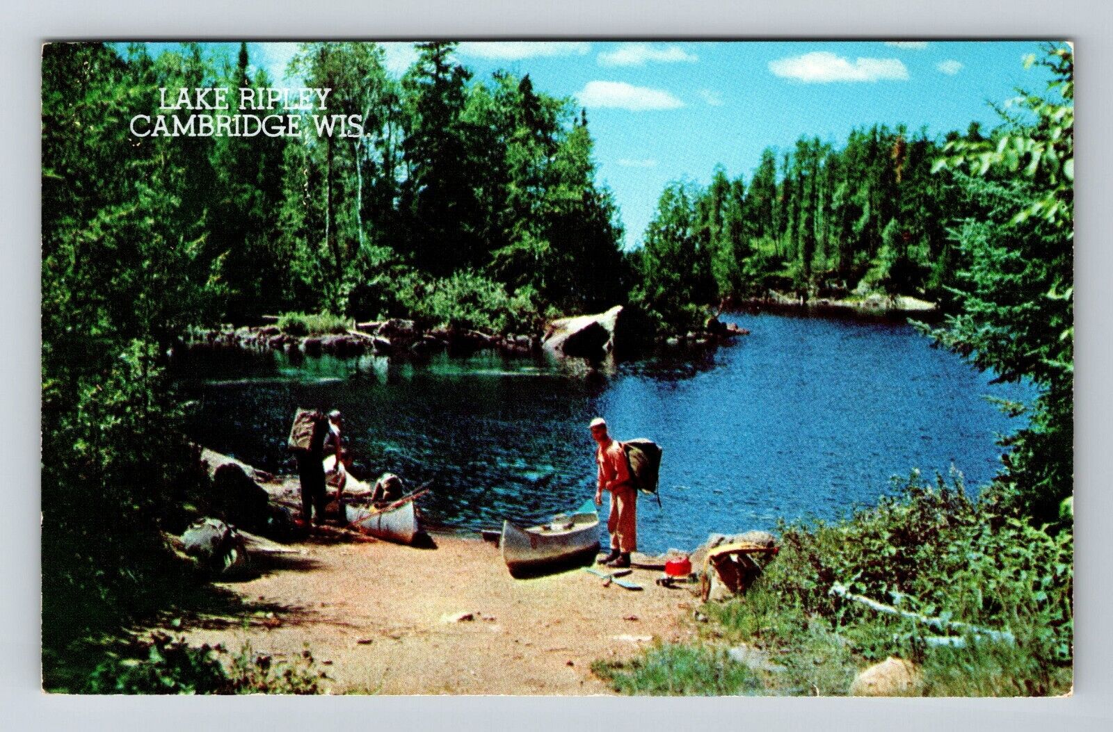 Cambridge WI-Wisconsin, Lake Ripley, Scenic View, Vintage Postcard