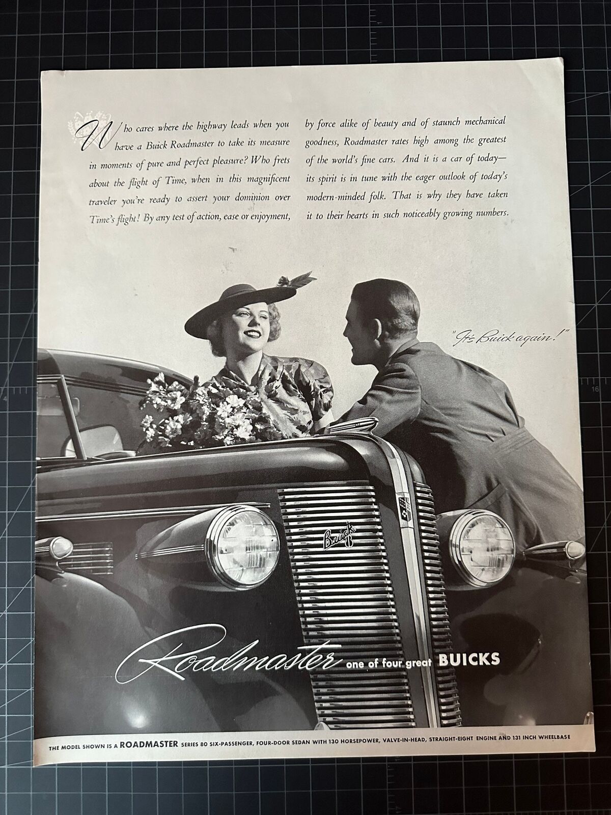 Vintage 1937 Buick Roadmaster Print Ad