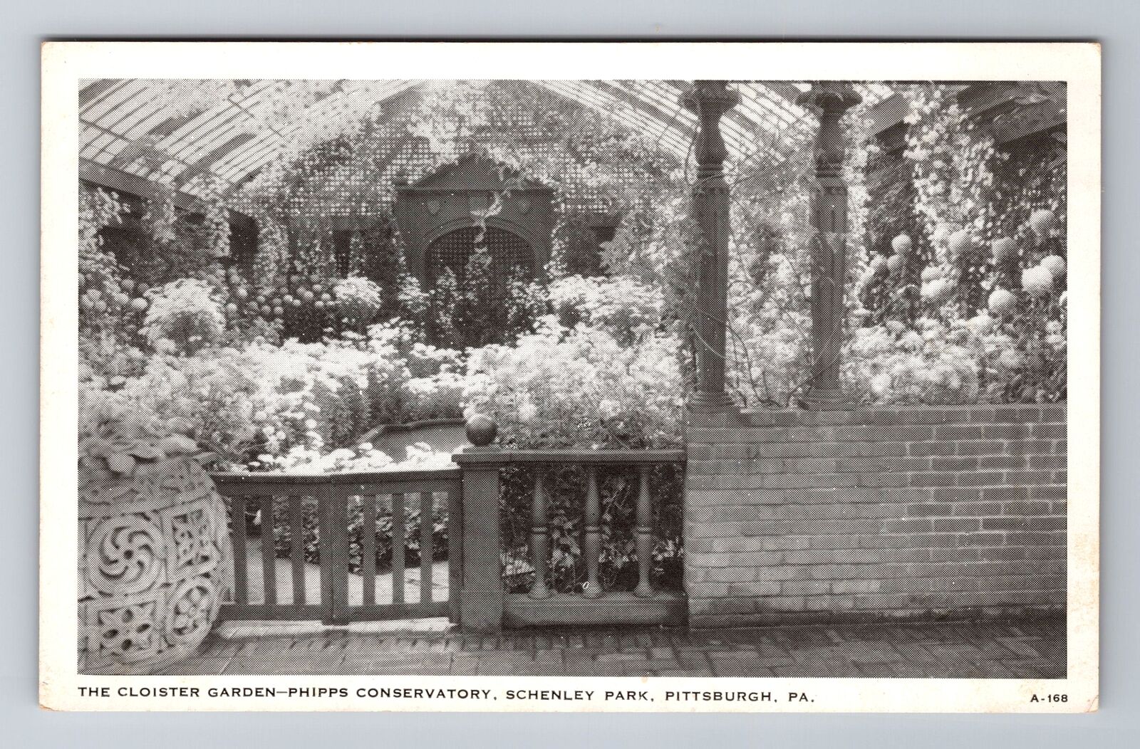 Pittsburgh PA-Pennsylvania, The Cloister Garden, Antique, Vintage Postcard