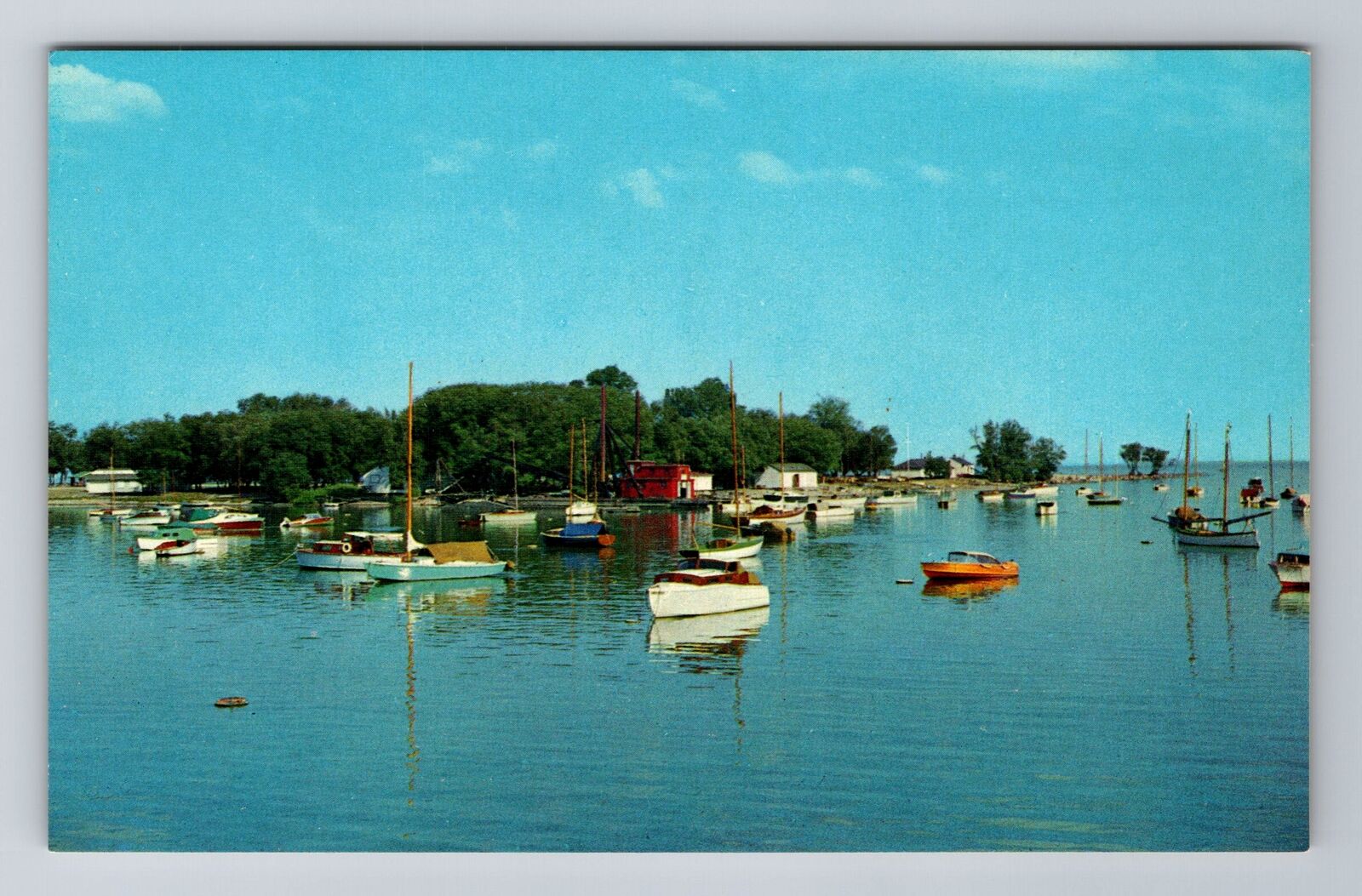 Toronto Ontario Canada, Boats Anchored Off Kew Beach, Antique Vintage Postcard