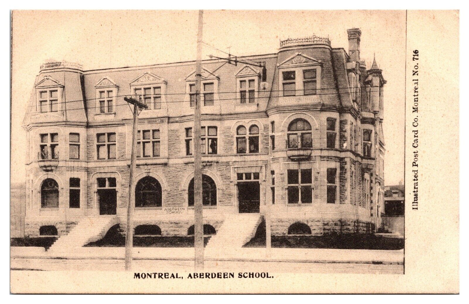ANTQ Aberdeen School, Montreal, Quebec, Canada Postcard