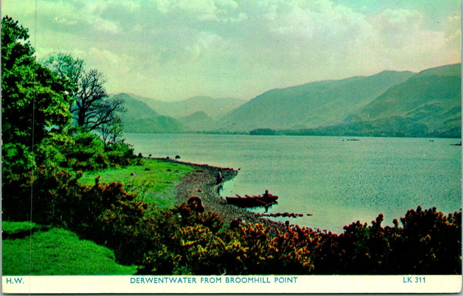 Derwentwater from Broomhill Point Boat Dock Postcard unused (25715)