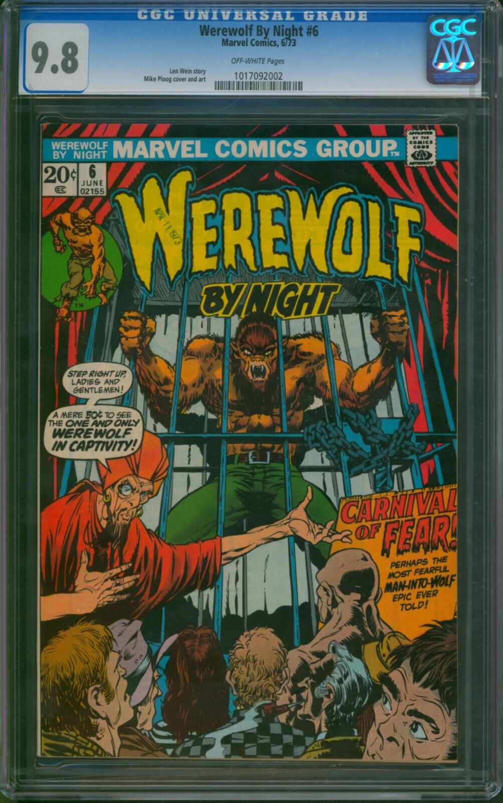 Werewolf by Night #6 ⭐ CGC 9.8 TOP GRADE 1/3 ⭐ \