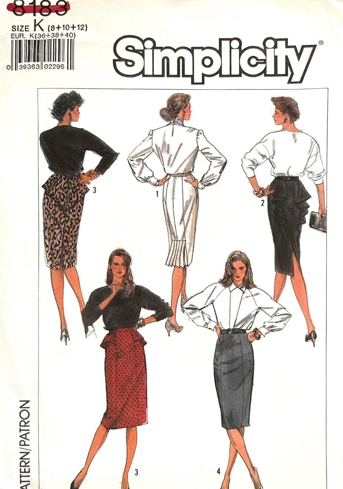 1980\'s Simplicity Misses\' Skirt Pattern 8183 Size 8-12 UNCUT