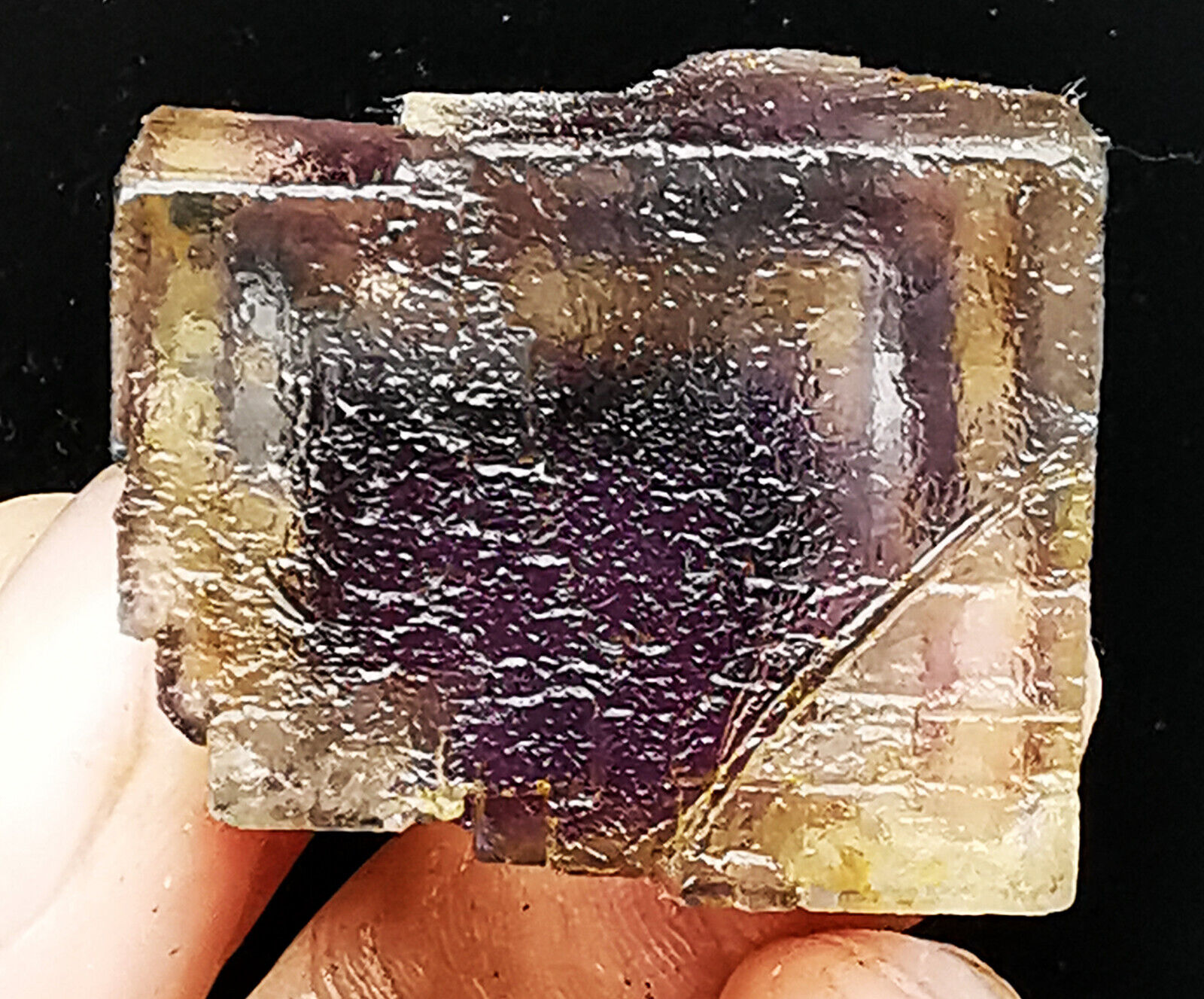 49g Natural Rare Purple Window Phantom Fluorite Quartz Specimen Mongolia