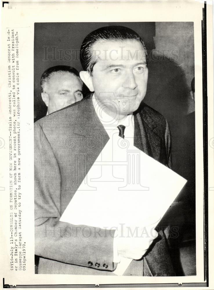 1970 Press Photo Giulio Andreotti Italy Government - dfpb59165