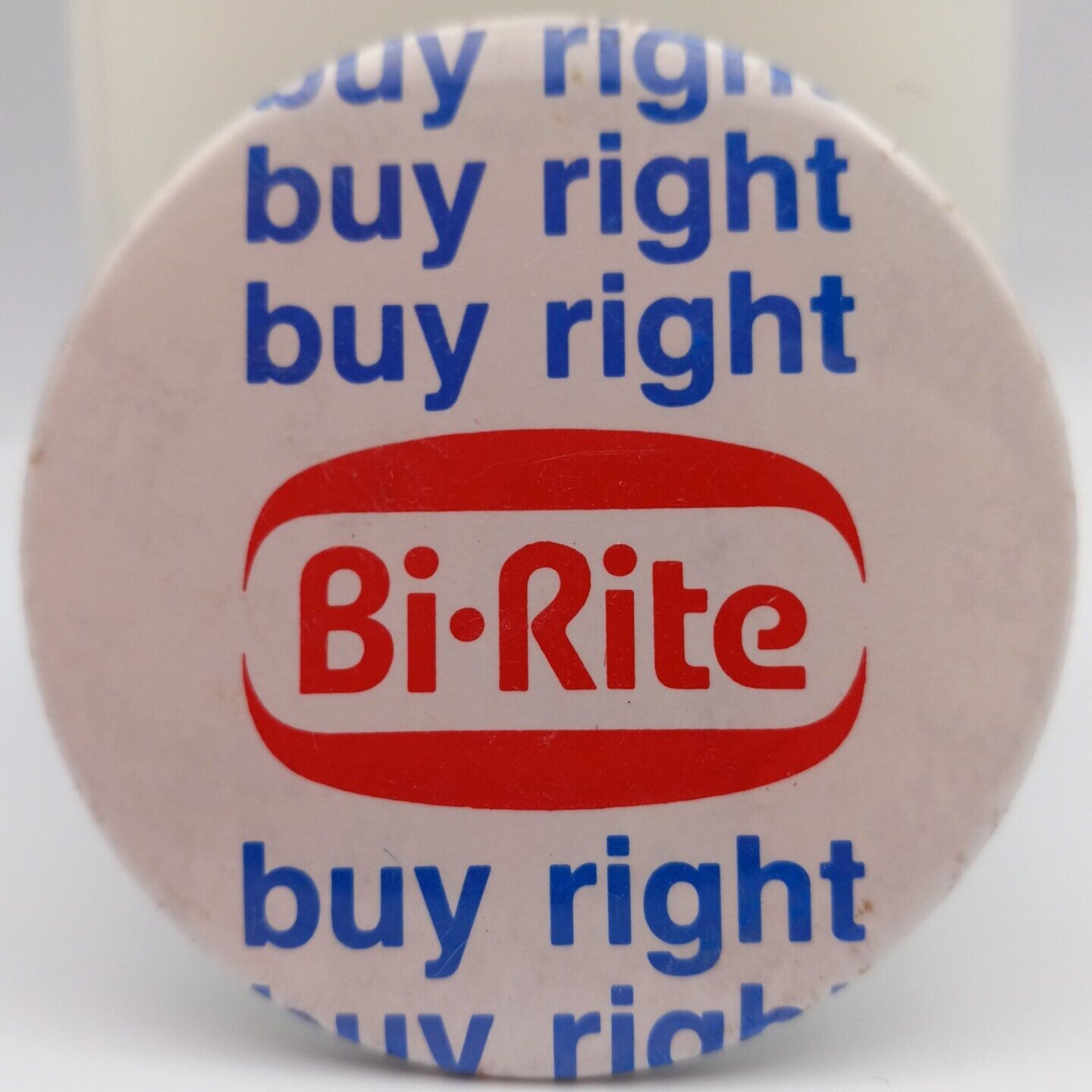 Vintage Bi-Rite Super Market Pinback Button Grocery Store Advertising