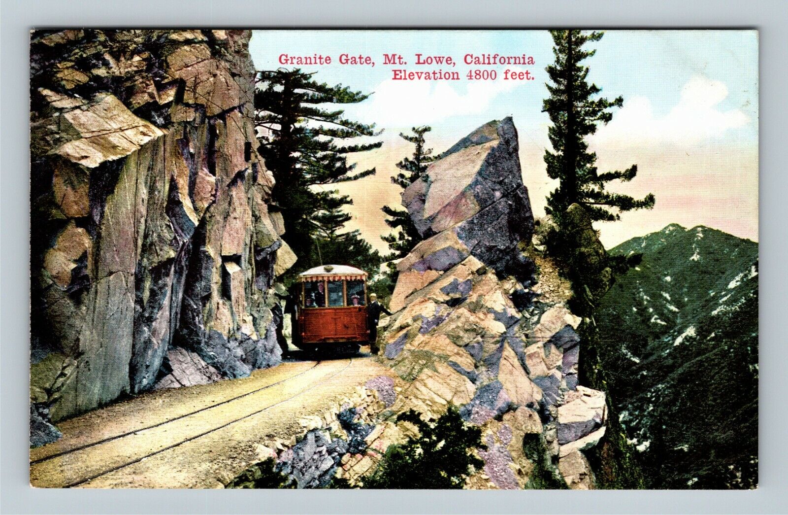 Mt. Lowe CA, Granite Gate Railway Mount Lowe California c1910 Vintage Postcard