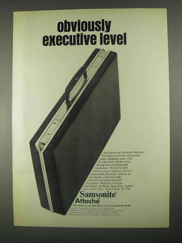 1967 Samsonite Commuter Attache Ad - Executive Level