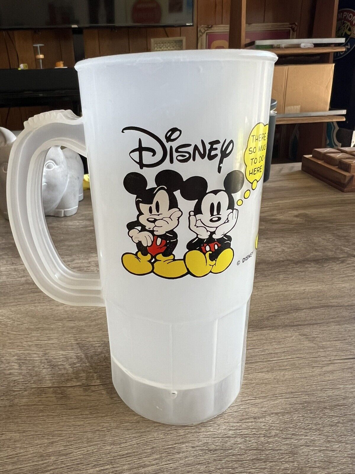 Vintage 90s Disney Mickey Mouse So Much To Do Plastic Mug