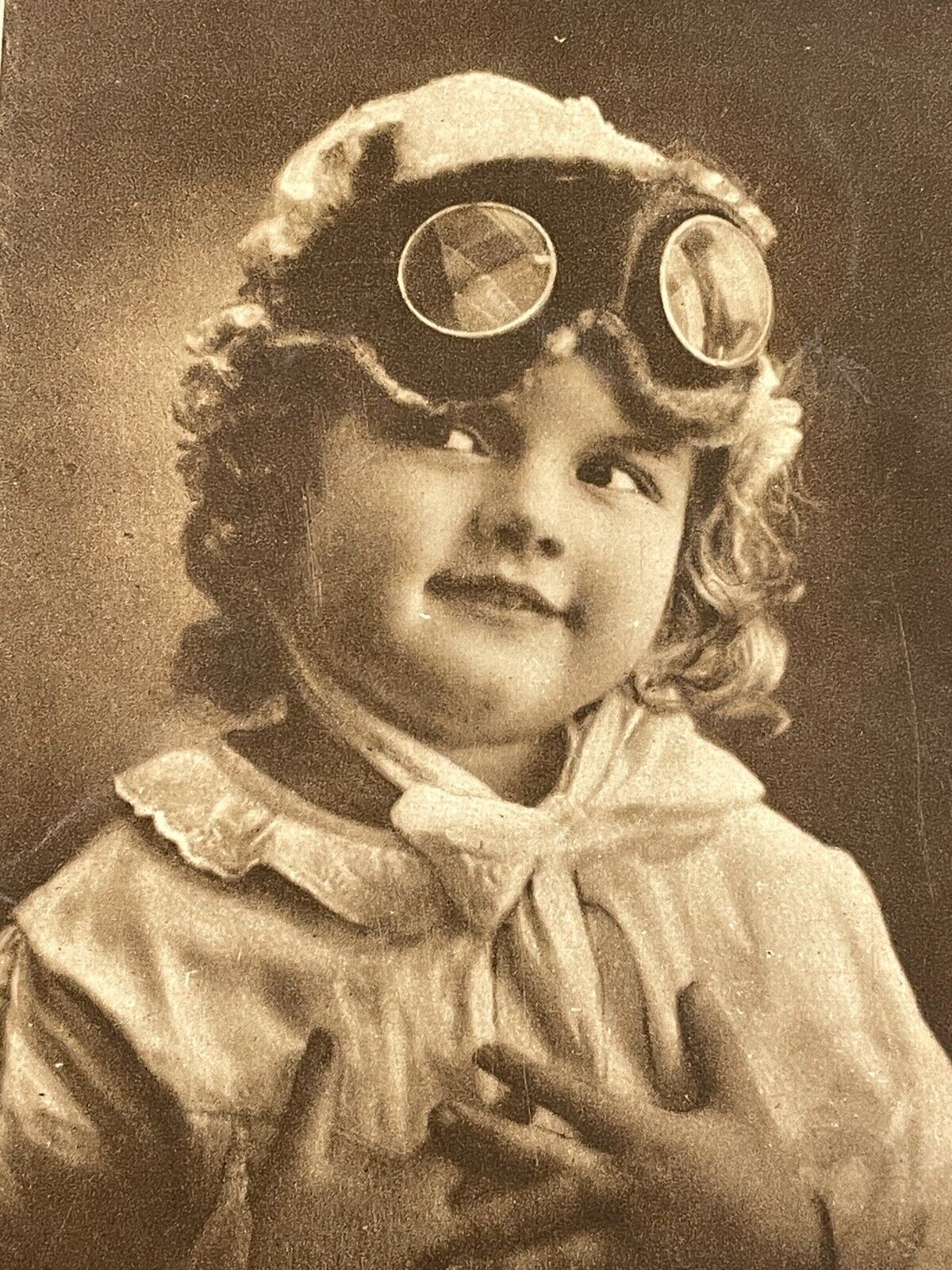 H6 RPPC Photo Postcard 1910 Girl Auto Goggles 