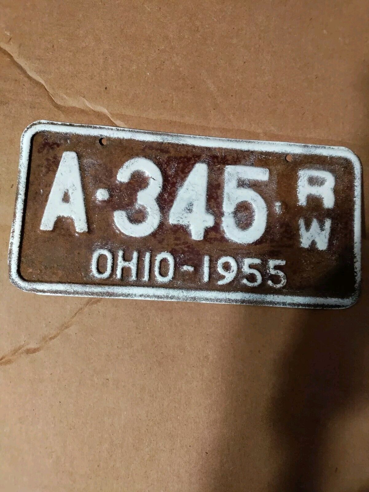 1955 OHIO BOAT LICENSE PLATE A 345