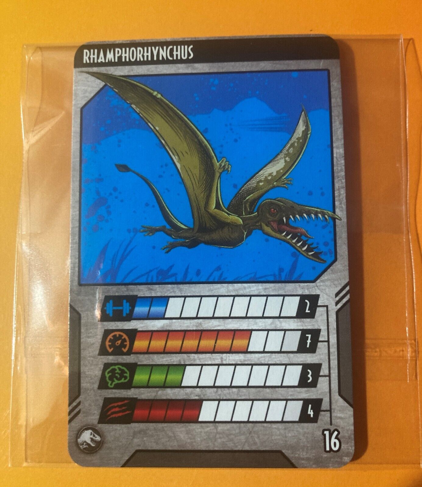 Mattel Jurassic World Dino Rivals Rhamphorhynchus Green Variant Trading Card #16