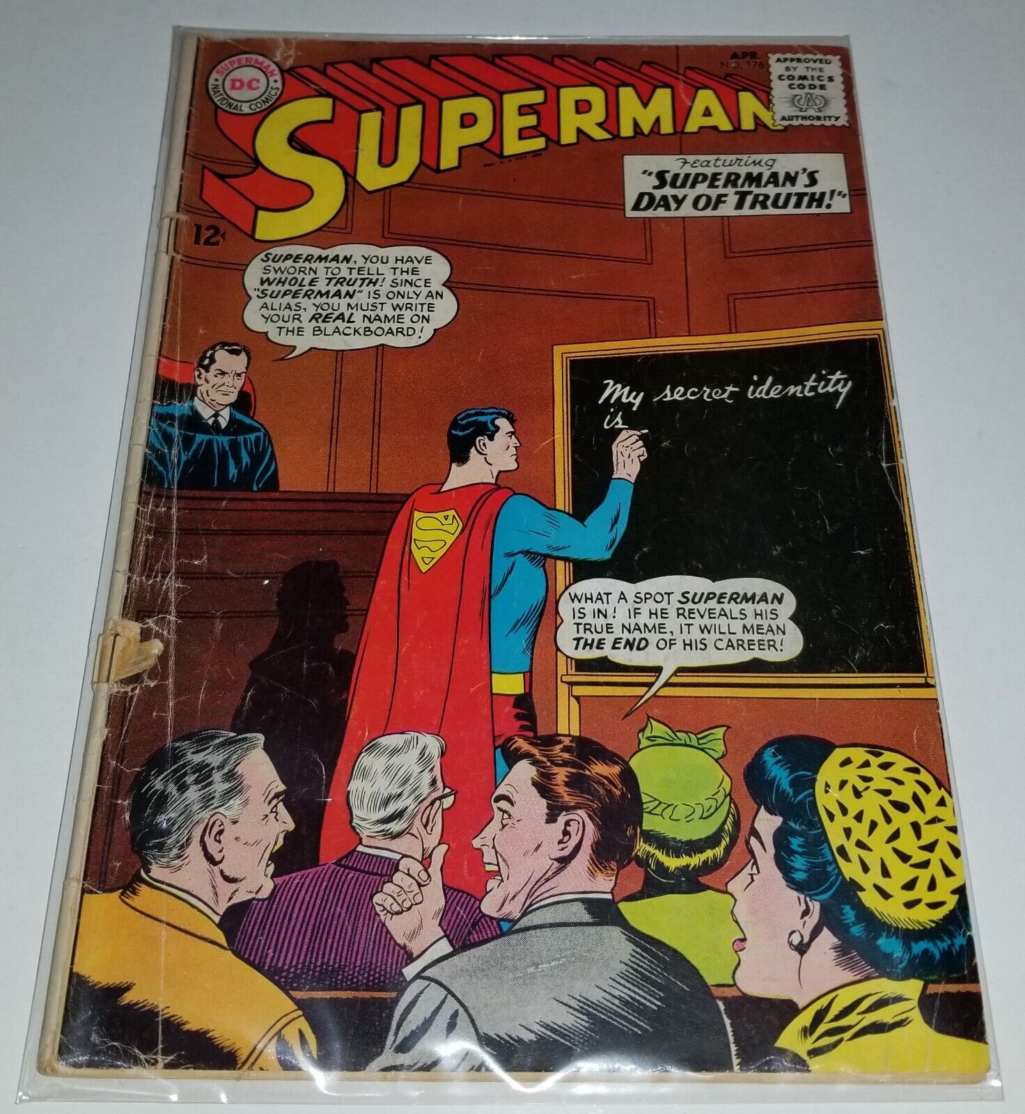 Superman #176, single DC comic 1965, see pictures to evaluate quality