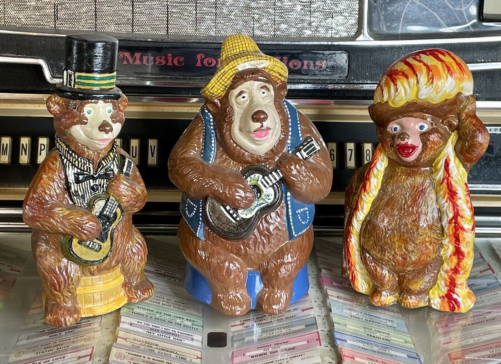 Vintage 1975 Walt Disney Productions Country Bear Jamboree Ceramic Figurine Lot