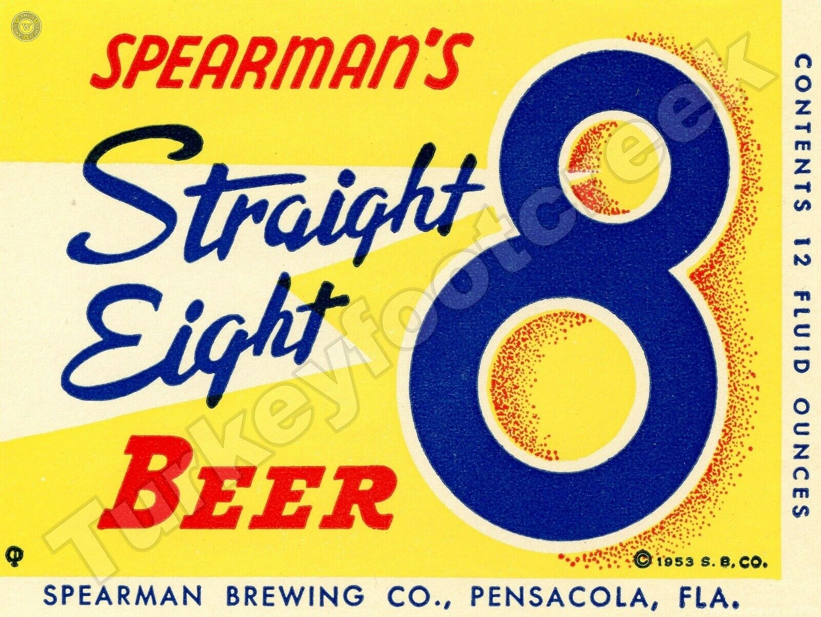 Spearman Straight Eight Beer Label 9\