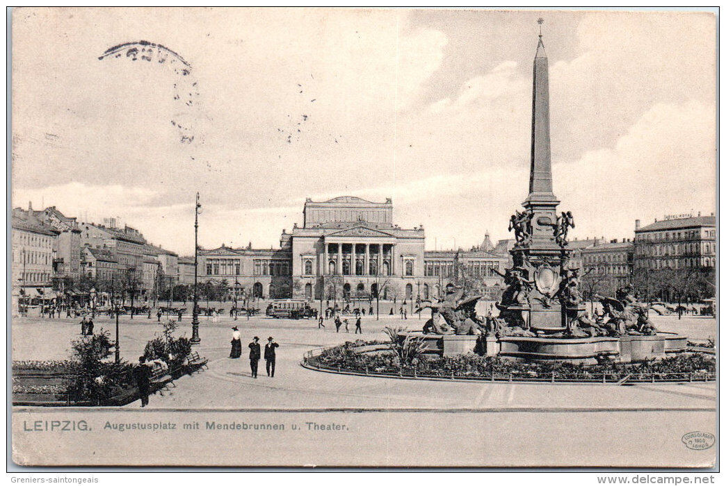 Germany - SAX - LEIPZIG - Augustusplatz mit mendebrunnen u theater