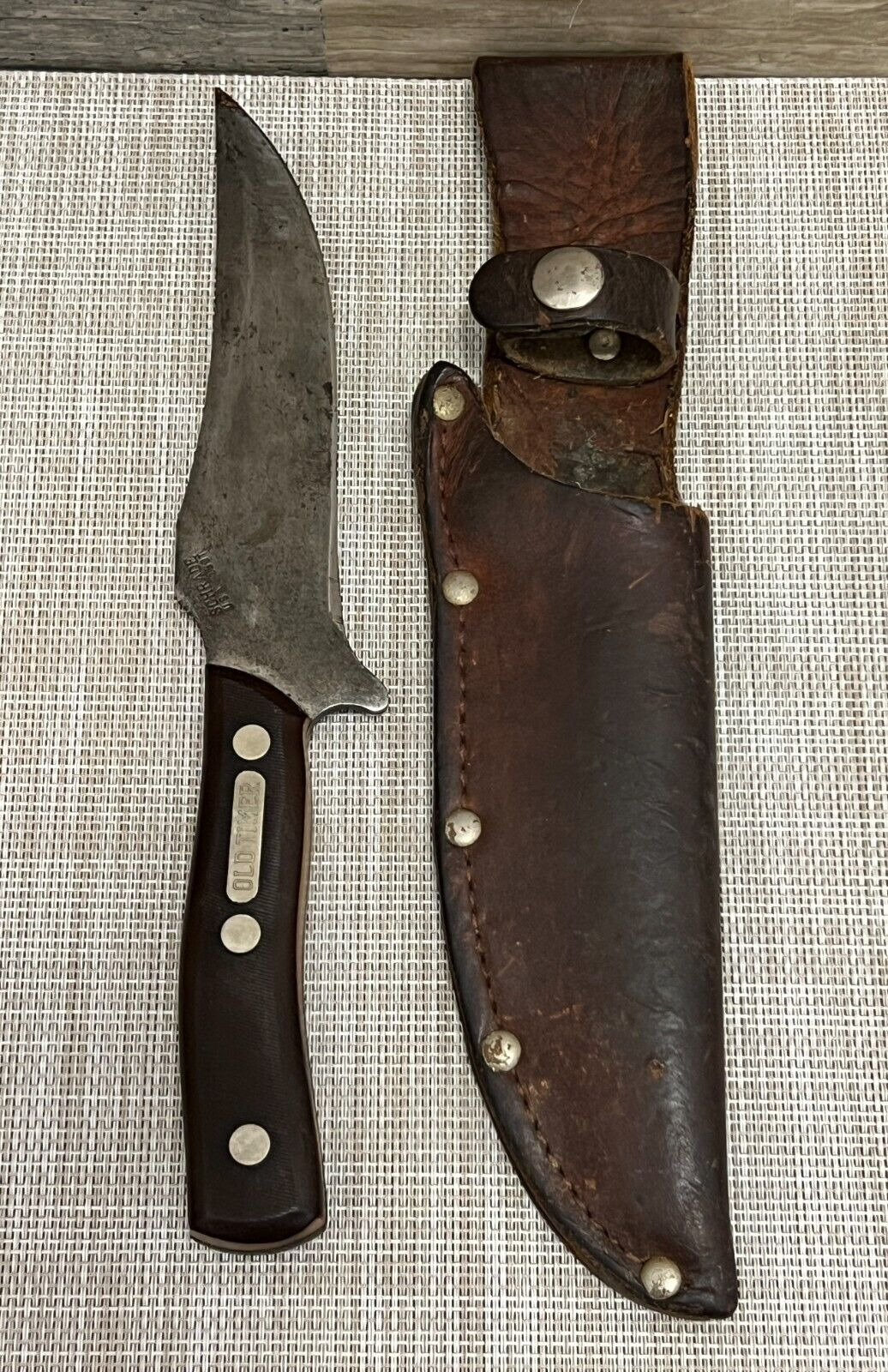 Schrade Old Timer Model 150T Deerslayer Knife w/ Leather Sheath ~ Vintage