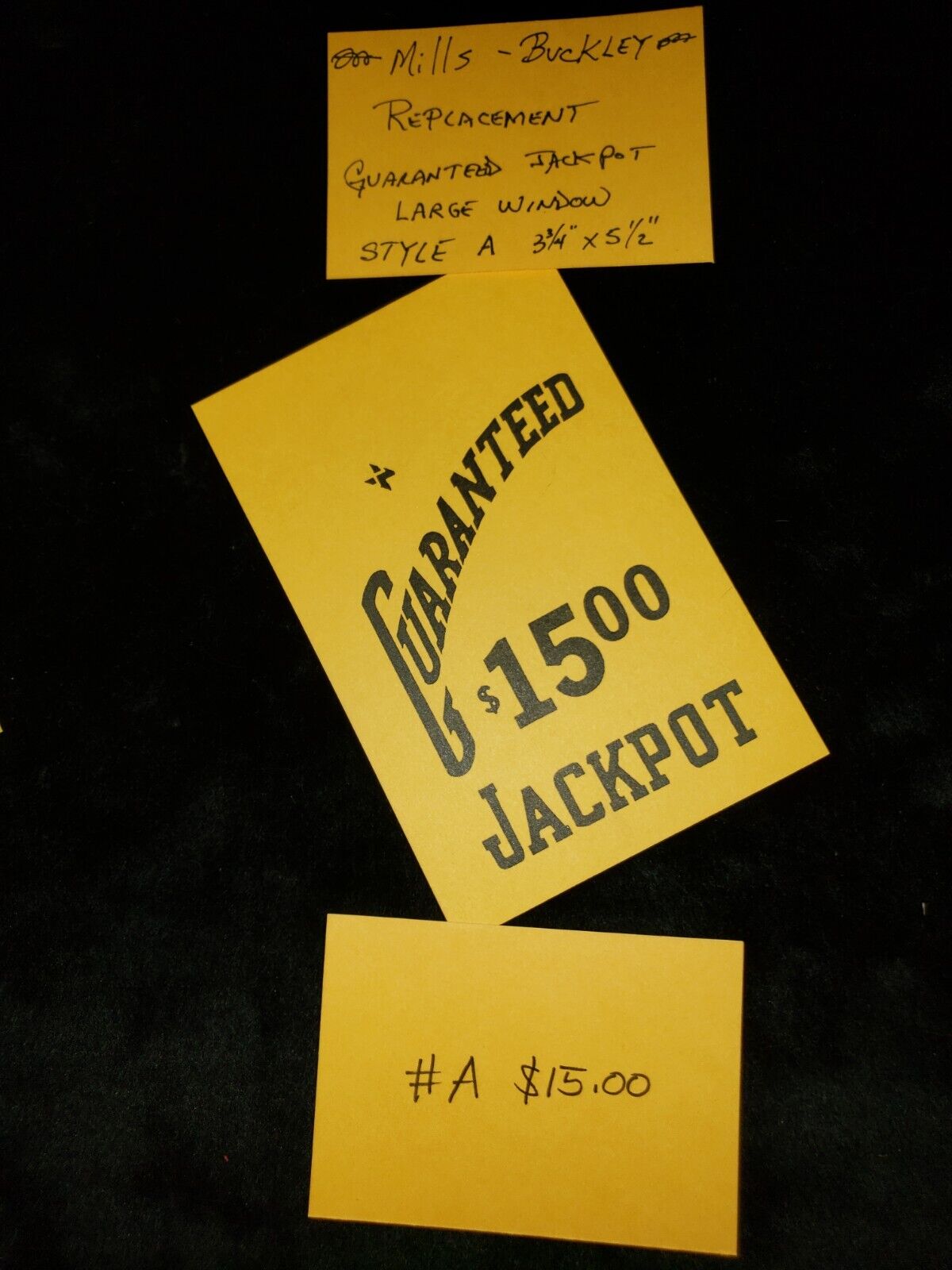 MILLS•BUCKLEY GUARANTEED  JACKPOT CARD ANTQ SLOT MACHINE #A$15.00