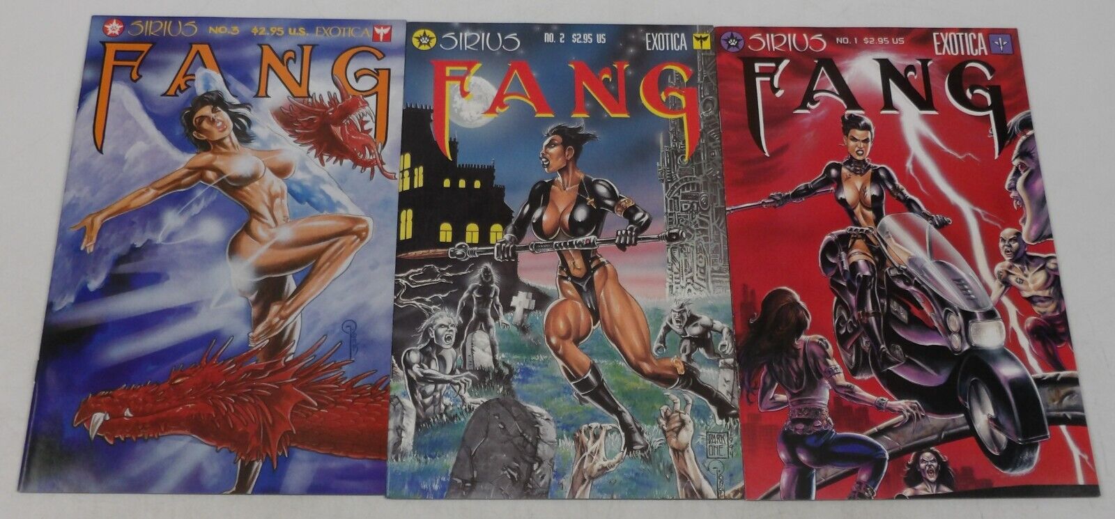 Fang #1-3 VF/NM complete series Kevin J. Taylor exotica 1995 Sirius bad girl 2