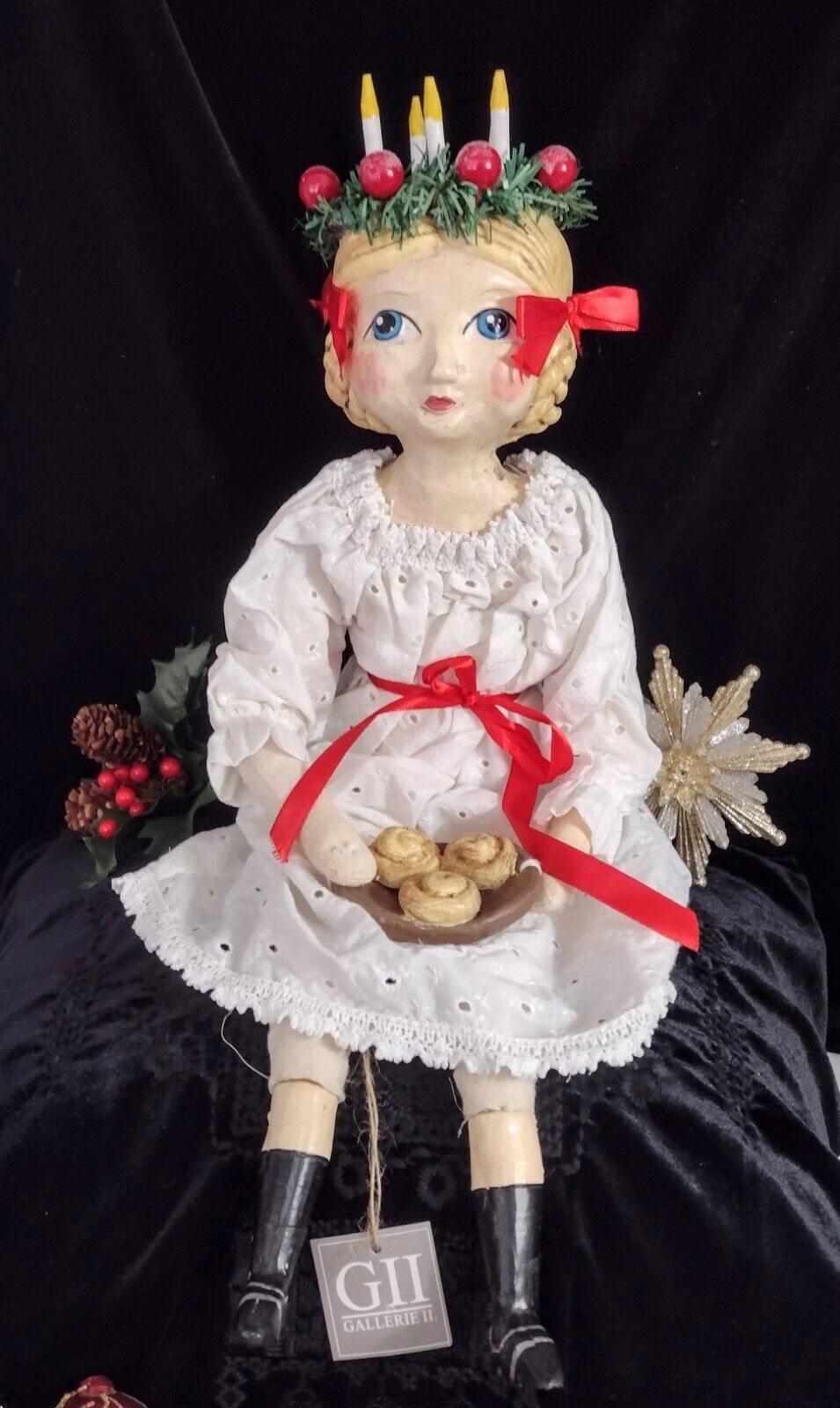 St Lucia Doll Christmas Art Doll Décor Decoration Gallerie II 