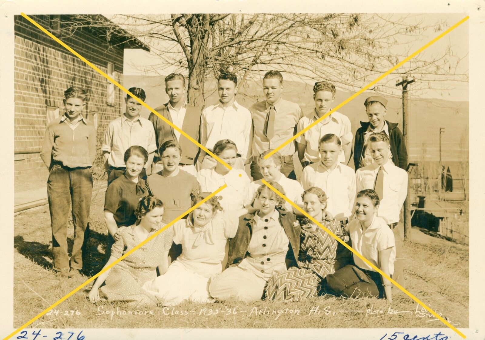 1935-36 Sophmore Class Arlington Oregon Gilliam County, great if this family