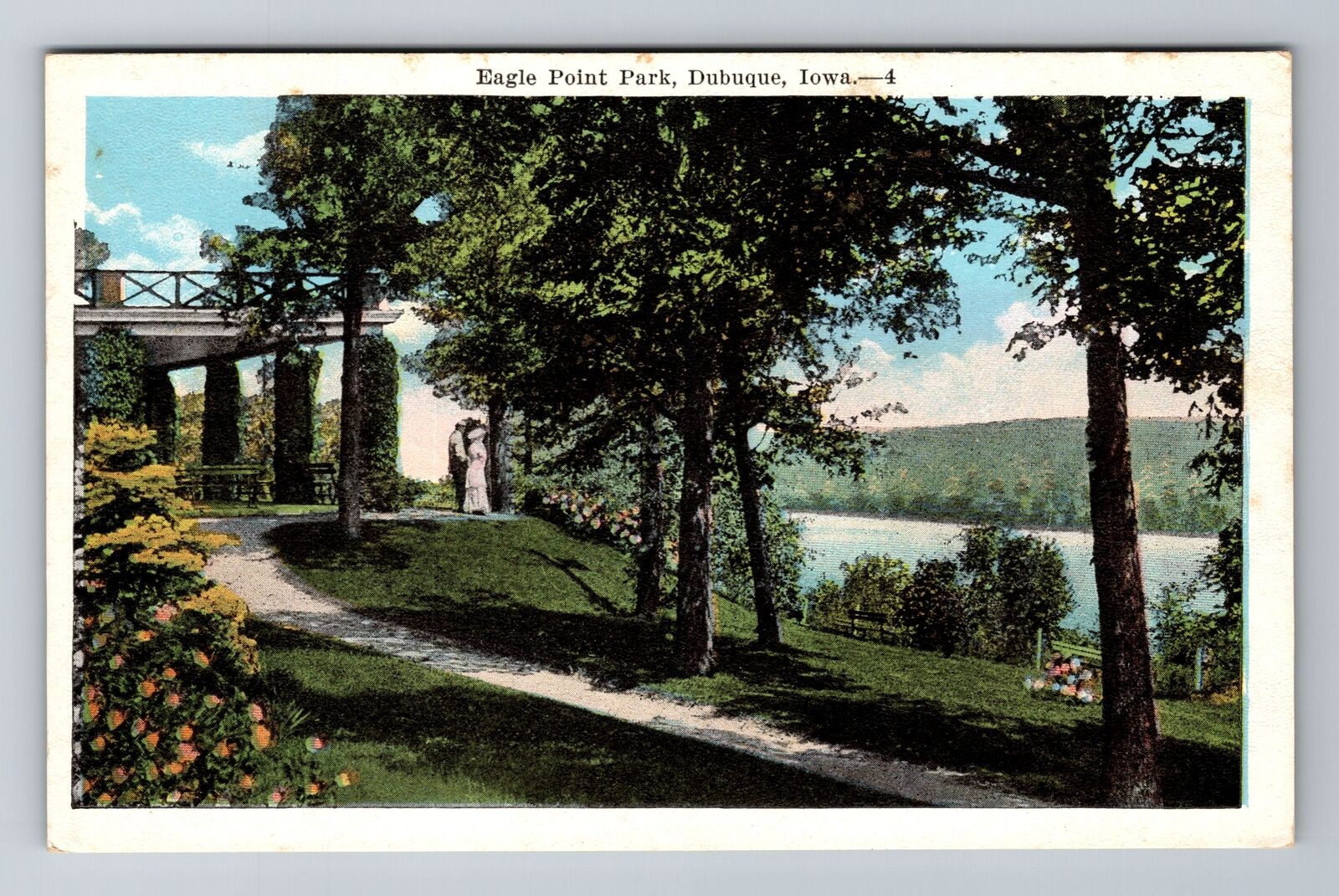 Dubuque IA-Iowa, Eagle Point Park, Antique, Vintage Souvenir Postcard