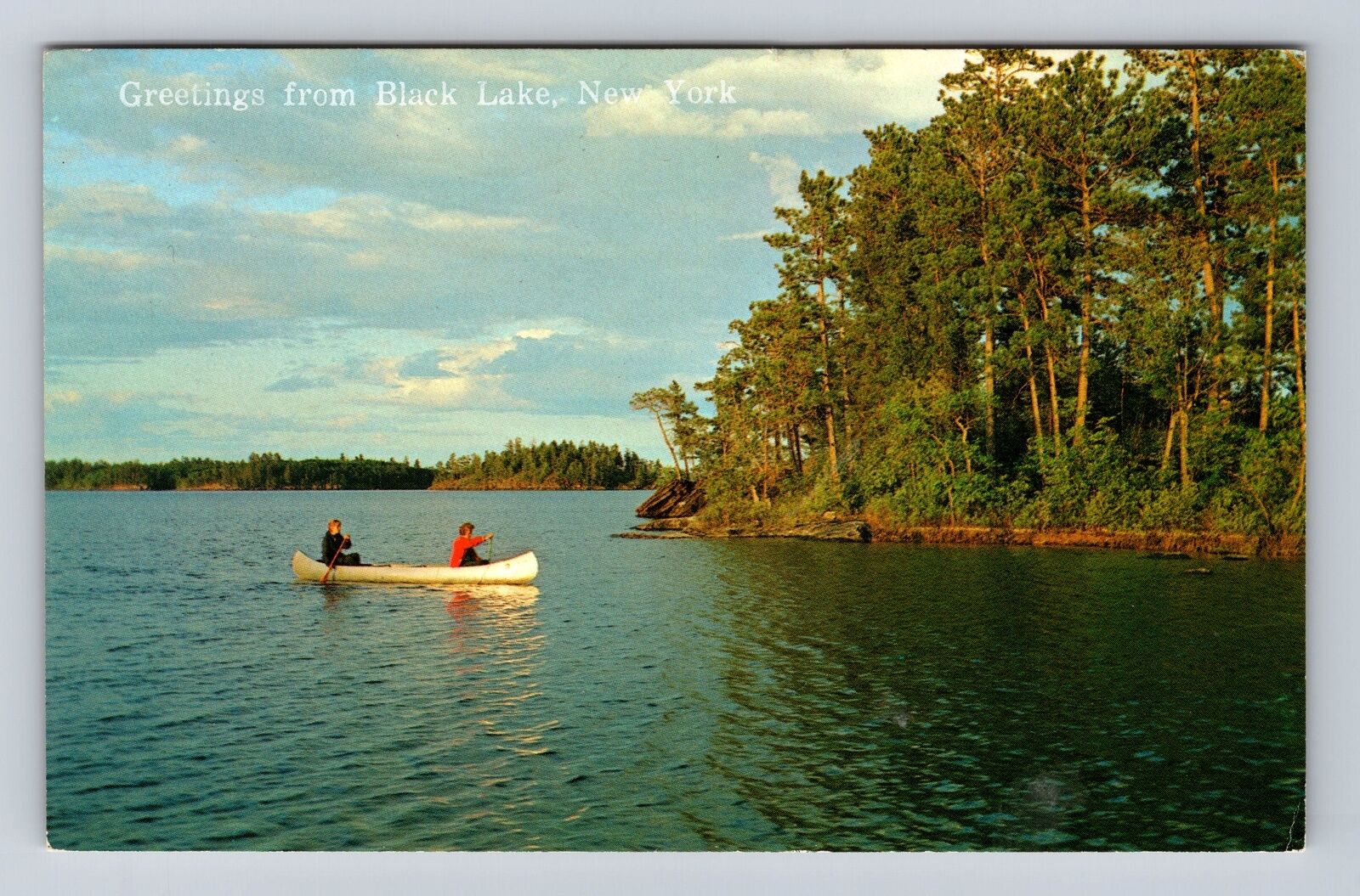 Black Lake NY-New York, General Greetings Lake, Antique, Vintage c1980 Postcard