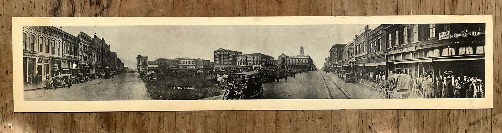 Vintage Photograph Paris Texas Downtown Square Panoramic