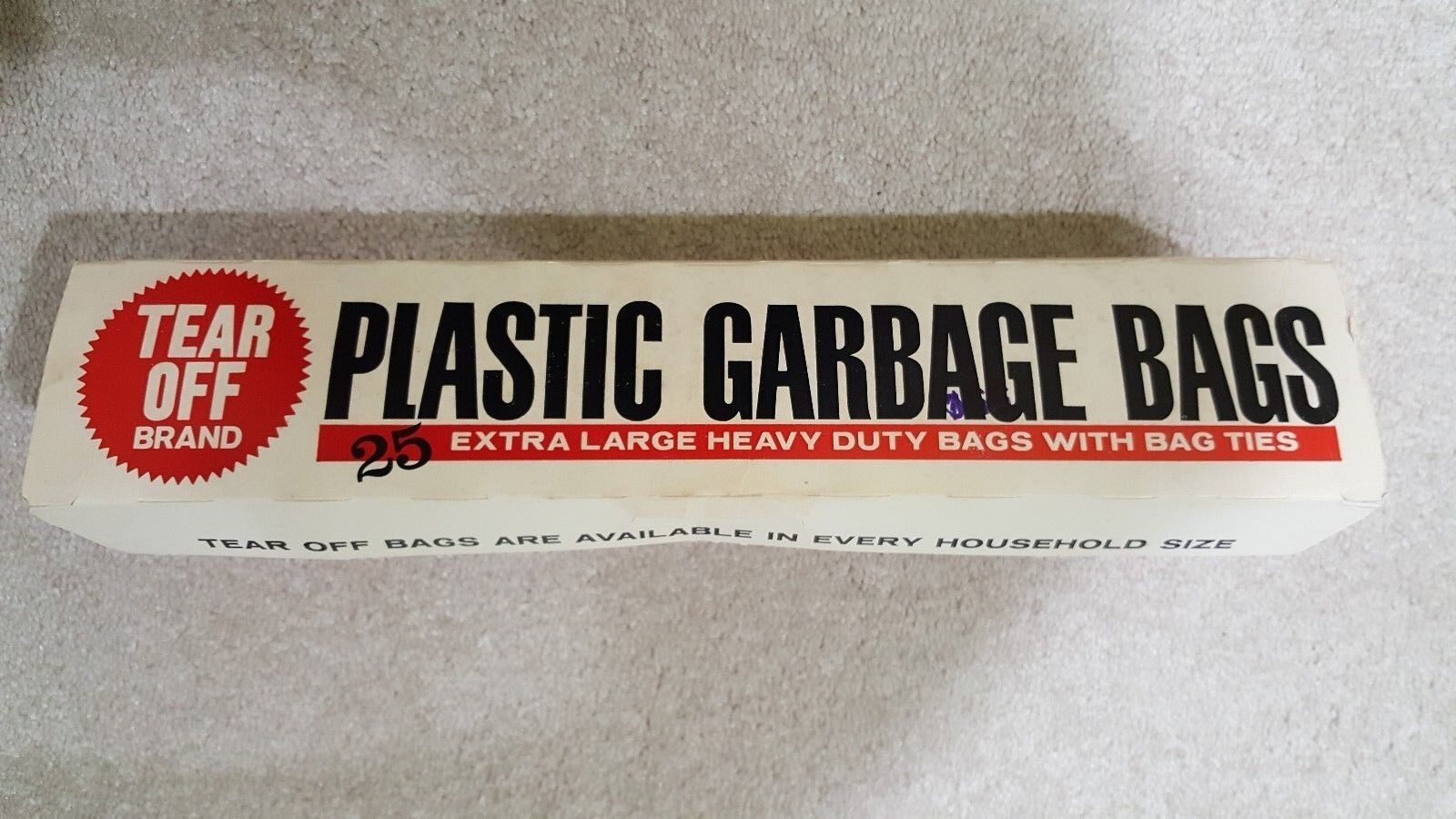 Vitg.American Industries Co. tear off brand x-large garbage bags orig box RARE