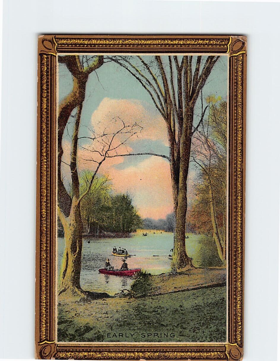 Postcard Early Spring Lake Scene