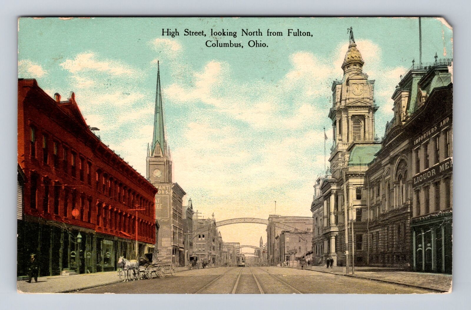 Columbus OH- Ohio, High Street, Advertisement, Antique, Vintage c1910 Postcard