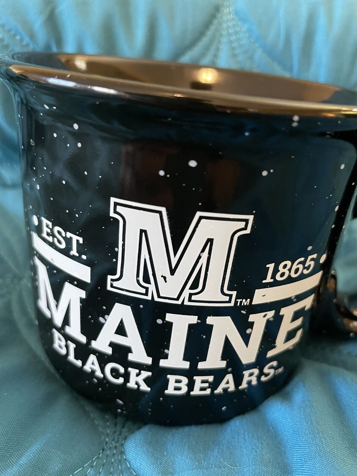 MAINE Black Bears 1865 Black Speckled Mug University of Maine Orono UMaine NWOT