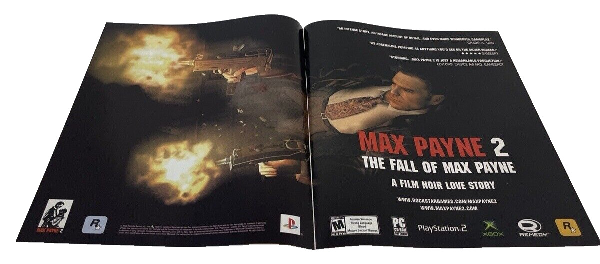 Max Payne 2: The Fall Of Max Payne - Vintage Game Print Ad / Poster / Wall Art